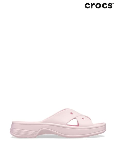 Crocs Pink Classic Cross Strap Sandals (W31639) | £40