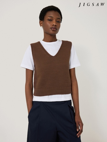 Jigsaw Brown Chunky Blend Vests (W31790) | £89