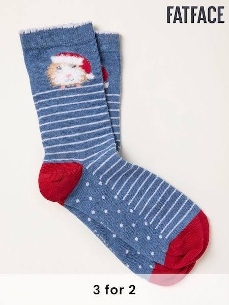 FatFace Navy Guinea Pig Socks (W32038) | £7.50