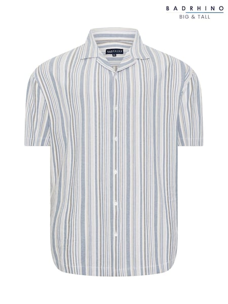 BadRhino Big & Tall White 100% Cotton Stripe Shirt (W32130) | £33