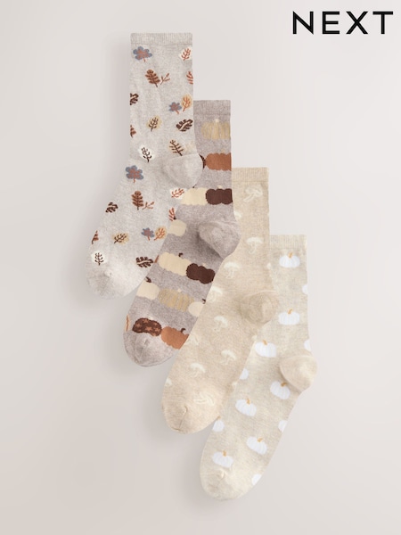 Neutral Autumn Ankle Socks 4 Pack (W32160) | £10