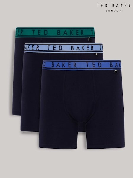 Ted Baker Blue Bayou Bachelors Mazarine Boxer Briefs 3 Pack (W32177) | £39