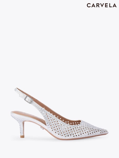 Carvela Silver Lazer Sling Shoes (W32329) | £139