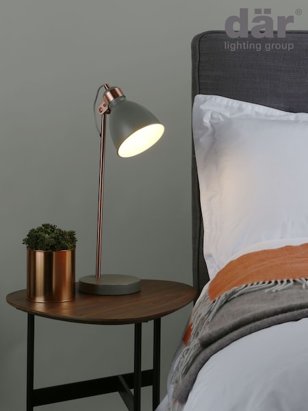 Dar Lighting Grey Satin Copper Frederick Task Lamp (W32503) | £60