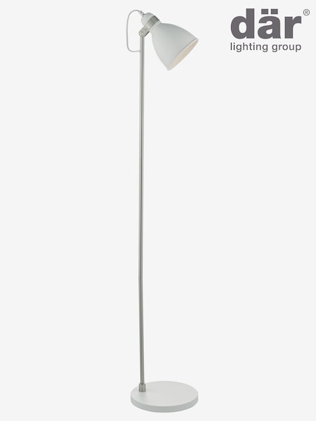 Dar Lighting Matt White Satin Chrome Frederick Task Lamp (W32506) | £70