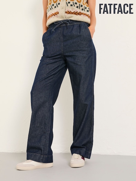 Denim Dark Blue Ashby Straight Leg Drawstring Jeans (W32602) | £55