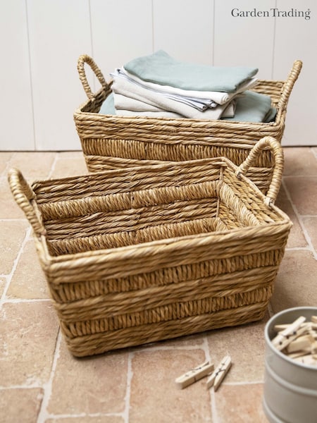 Garden Trading Set of 2 Natural Bilberry Woven Rectangle Baskets (W32652) | £65