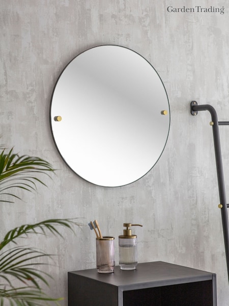 Garden Trading Black Adelphi Round Wall Mirror (W32661) | £90