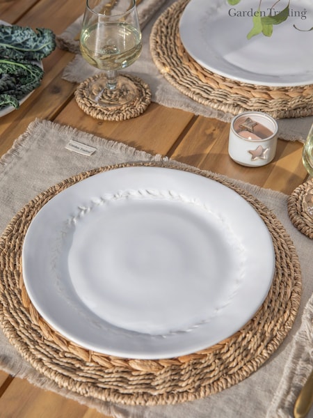 Garden Trading Set of 4 White Overton Dinner Plate Plates (W32663) | £60