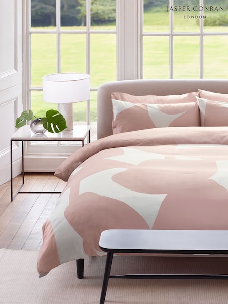 Jasper Conran London Pink 300 TC Floral Leaf 100% Cotton Satin Duvet Set (W32699) | £85 - £160