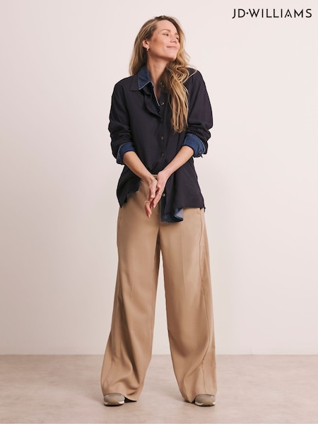 JD Williams Natural Rayon Wide Leg Trousers (W32716) | £45