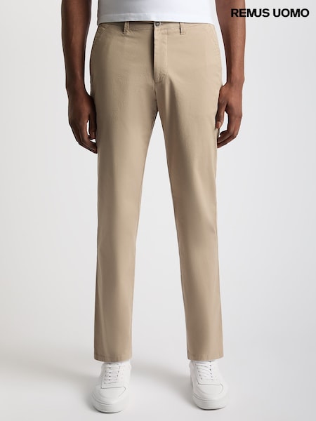 Remus Uomo Natural Straight Leg Cotton Stretch Chino Trousers (W32836) | £80