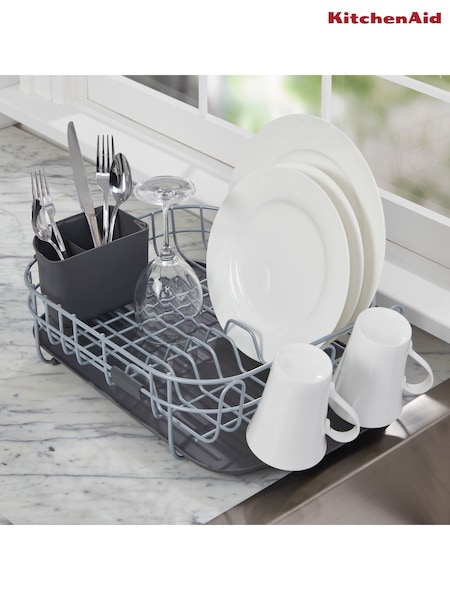 Kitchen Aid Grey Low Profile Compact Design Dish Drying Rack (W32894) | £50