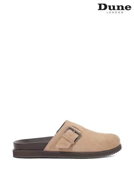 Dune London Brown Baldwin Buckle Detail Clog Slip-Ons (W32912) | £79