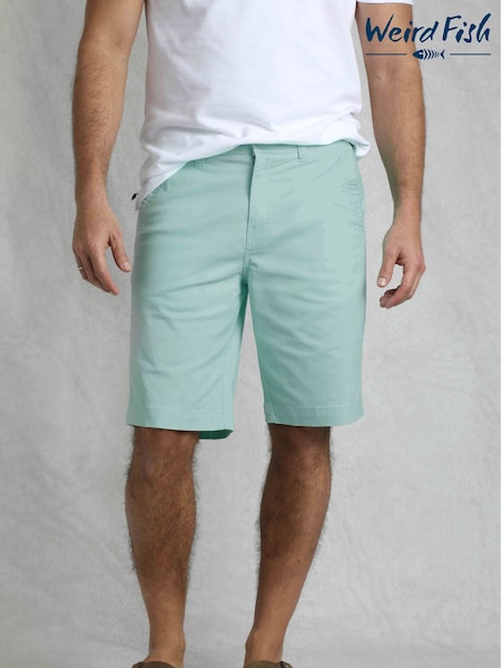 Weird Fish Green Rayburn Flat Front Shorts (W32953) | £42