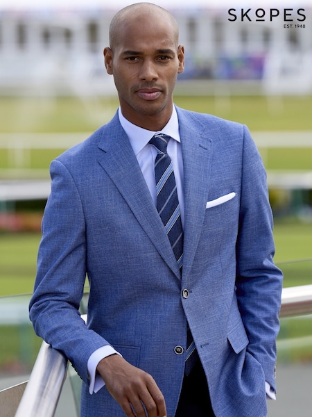 Skopes Light Blue Tailored Fit Jamie Semi Plain Blazer Jacket (W33035) | £129