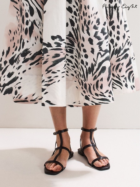 Phase Eight Black Strappy Flat Sandals (W33047) | £79