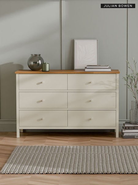 Julian Bowen Cream Coxmoor 6 Drawer Chest (W33131) | £400