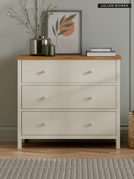 Julian Bowen Cream Coxmoor 3 Drawer Chest (W33143) | £280