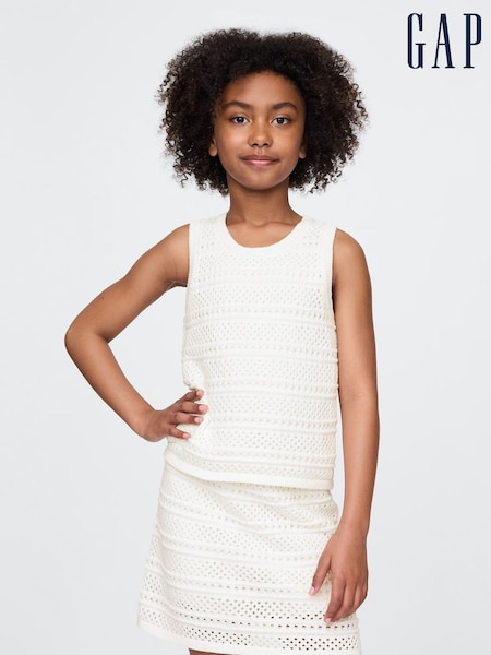 Gap White Crochet Shell Vest (W33153) | £24