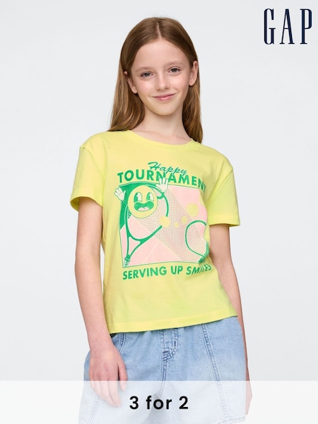 Gap Yellow Relaxed Graphic Short Sleeve T-Shirt (4-13yrs) (W33165) | £10