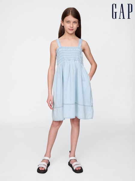 Gap Blue Smocked Denim Dress (4-13yrs) (W33173) | £35