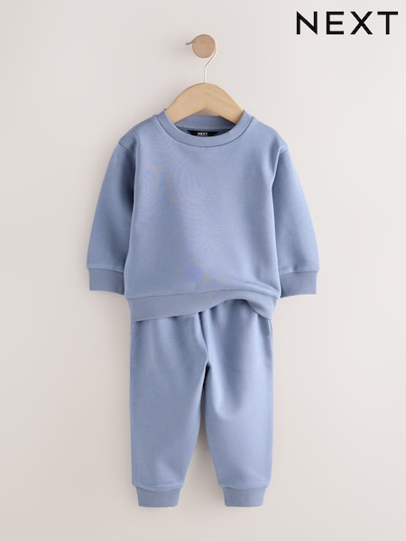 Blue Plain Sweatshirt And Joggers Set (3mths-7yrs) (W33211) | £10 - £14