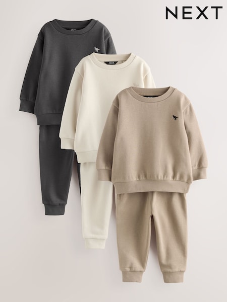 Charcoal Grey Sweatshirts and Joggers Set 3 Pack (3mths-7yrs) (W33212) | £30 - £42