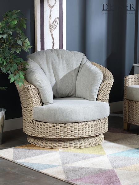 Desser Natural Dijon Rattan Lyon Swivel Chair (W33253) | £630
