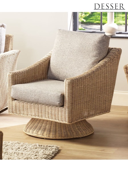 Desser Natural Corsica Dijon Swivel Fabric Chair (W33262) | £558