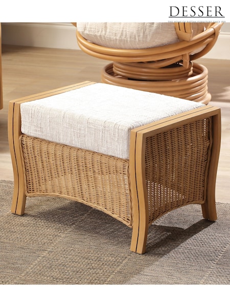 Desser Light Oak Paris Rattan Footstool (W33276) | £250