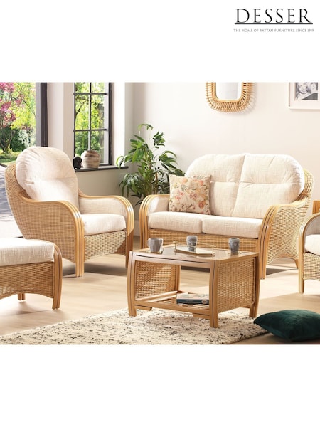 Desser 4 Piece Light Oak Centurion Rattan Fabric Sofa Set (W33285) | £2,300