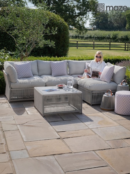 Maze Cool Linen Maldives Garden Small Corner Sofa Set (W33317) | £1,999