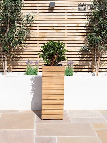 Maze Acacia Wood Bali Large Garden Planter (W33329) | £138