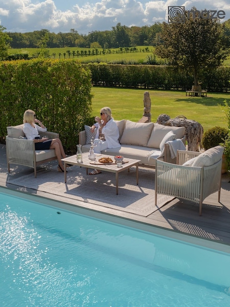 Maze Natural Linen Havana Garden 5 Seater Sofa Set (W33336) | £1,793