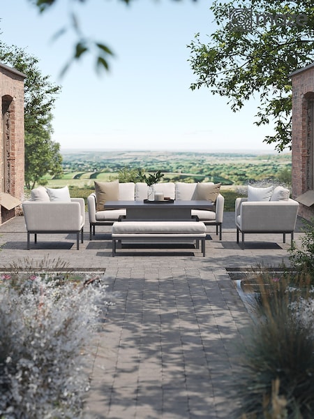 Maze Oatmeal Pulse Garden 3 Seater Sofa Dining Set (W33344) | £2,671