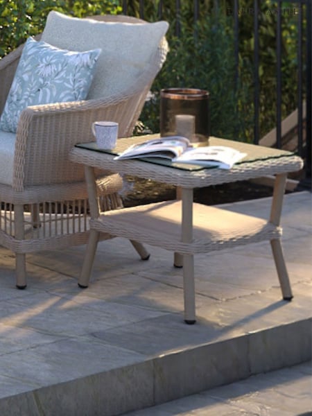 Laura Ashley Natural Carrdale Garden Rattan Side Table (W33435) | £285