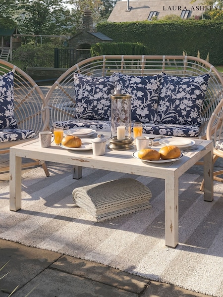 Laura Ashley White Clermont Garden Coffee Table (W33460) | £380