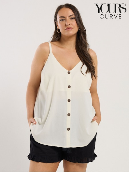 Yours Curve Natural Button Woven Cami (W33600) | £20