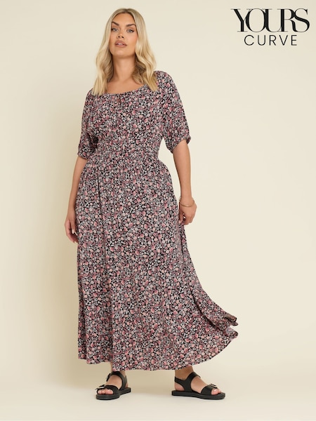 Yours Curve Black Boho Midaxi Dress (W33611) | £37