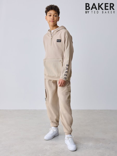 Baker by Ted Baker Stone Funnel Neck Hoodie and Joggers Set (W33630) | £45 - £50