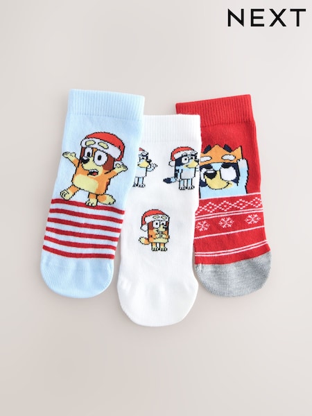 Bluey Christmas License Character Cotton Rich Socks 3 Pack (W33705) | £8 - £9