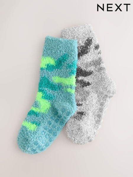 Green/Grey Camo Cosy Socks 2 Pack (W33718) | £8 - £10