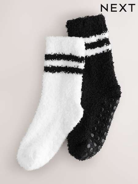 Black/White Tipped Cosy Socks 2 Pack (W33720) | £8 - £10