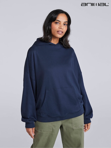 Animal Aqua Blue Womens Idol Drop Shoulder Hoodie (W33794) | £49
