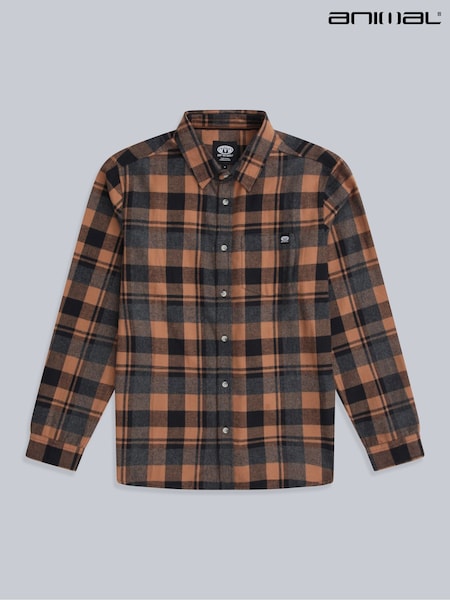 Animal Yellow Mens 100% Cotton Cove Flannel Shirt (W33805) | £45