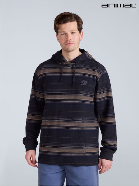 Animal Grey Mens Loyal Beach 100% Cotton Hoodie (W33818) | £49