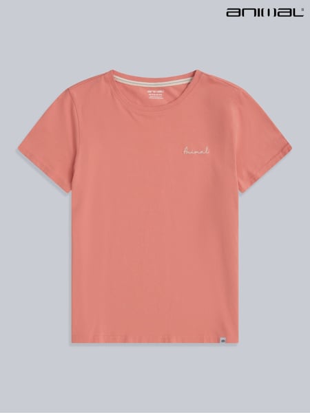 Animal Light Pink Womens Marina Logo 100% Cotton T-Shirt (W33841) | £29