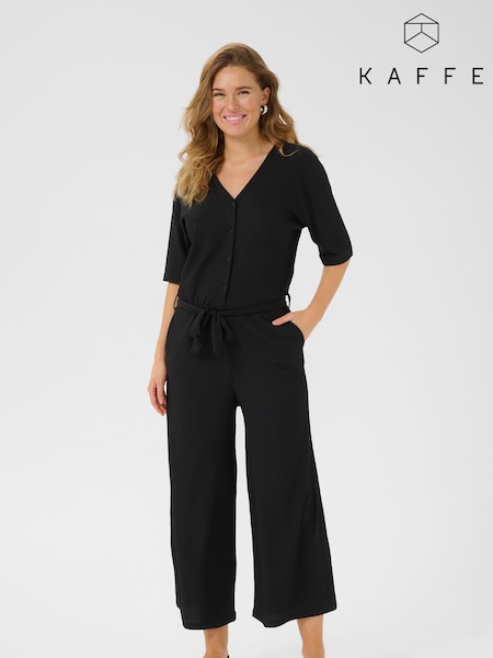 Kaffe KAivanna Tea Cropped Black Jumpsuit (W33858) | £65