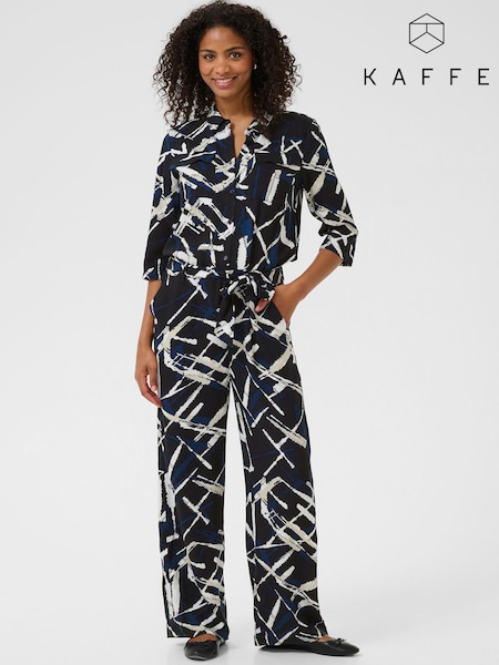 Kaffe KArutie 3/4 Sleeve Black Jumpsuit (W33875) | £80